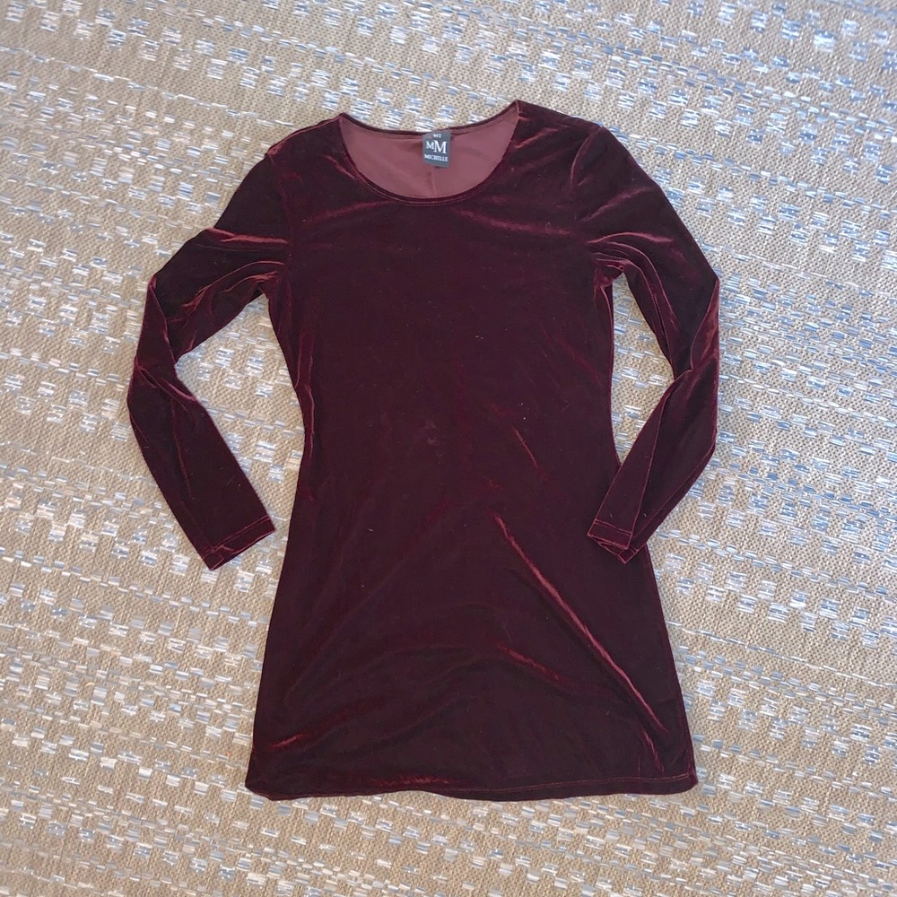 Burgundy mini dress